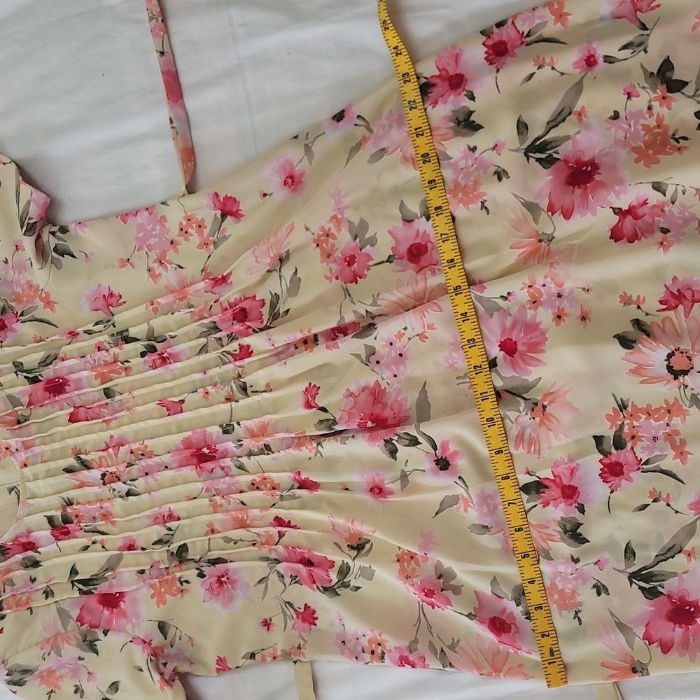 Miss Dorby yellow floral maxi vintage maxi dress sz 10p - Picture 11 of 12